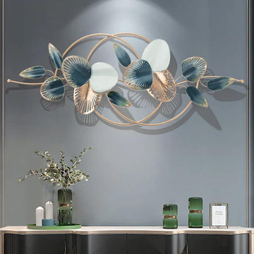 Modern Minimalist 3D Hollow-out Metal Leaves Classic Fashion Wall Decor